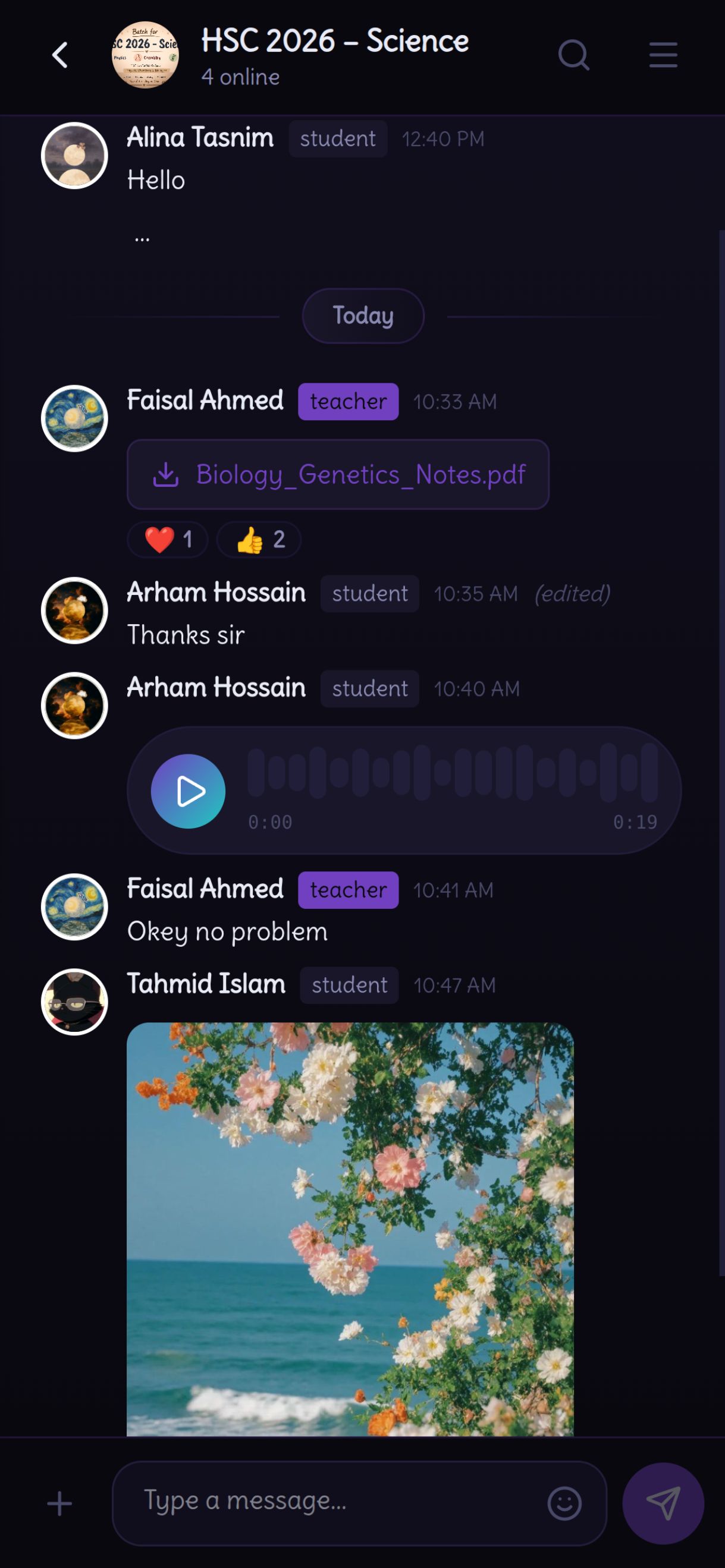 Chat feature